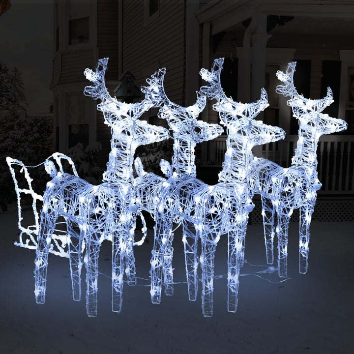 rensdyr og kane 240 LED'er juledekoration akryl