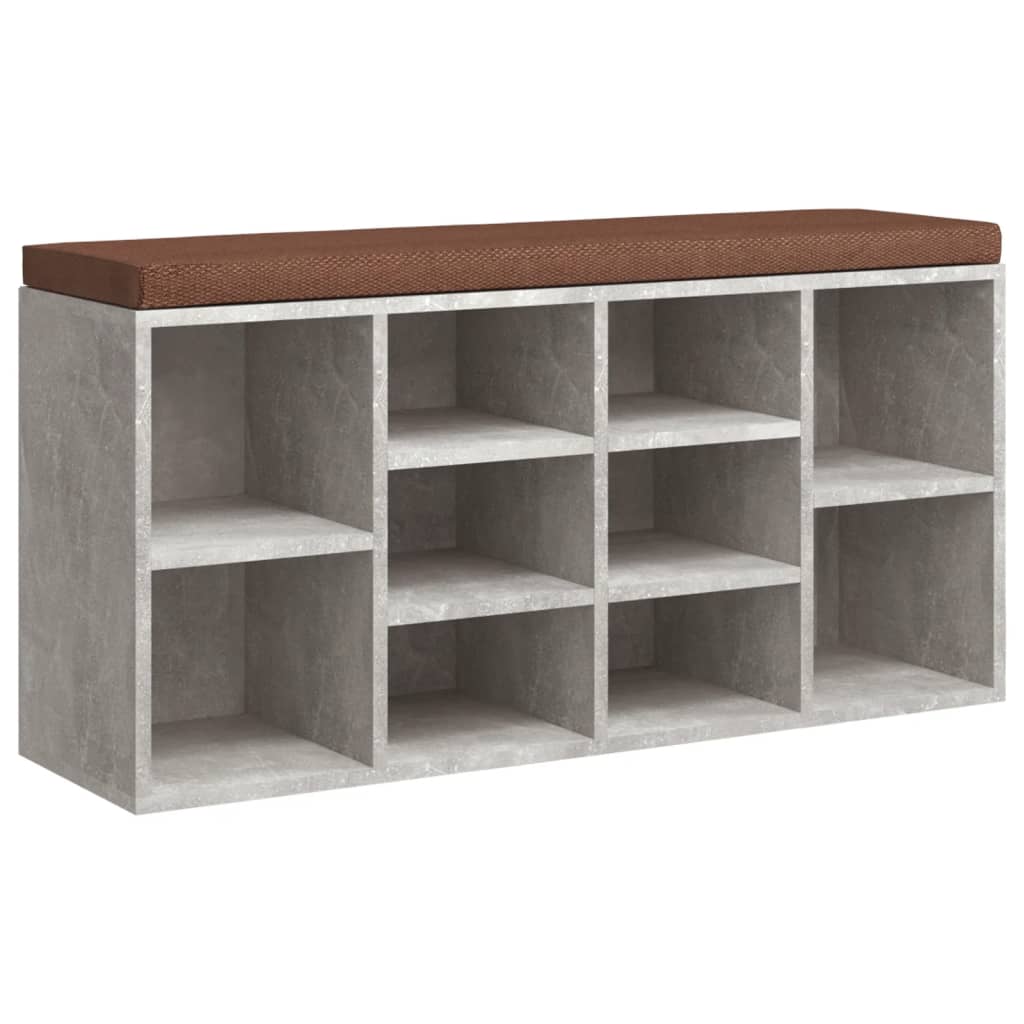 skobænk 103x30x48 cm konstrueret træ betongrå