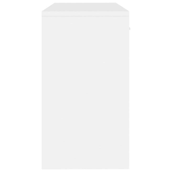 skrivebord m. skab 100x40x73 cm konstrueret træ hvid højglans