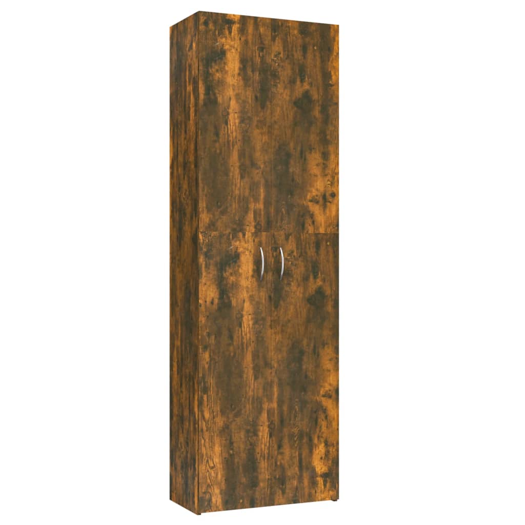 kontorskab 60x32x190 cm konstrueret træ røget egetræ