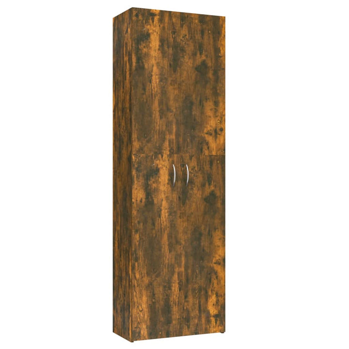 kontorskab 60x32x190 cm konstrueret træ røget egetræ