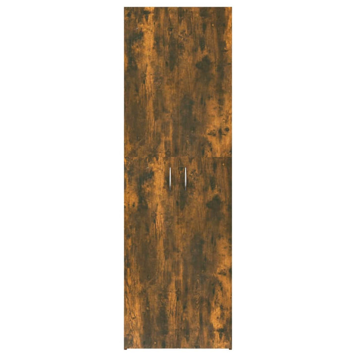 kontorskab 60x32x190 cm konstrueret træ røget egetræ