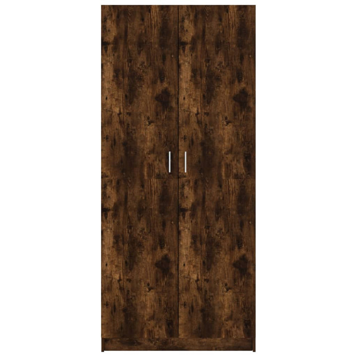 klædeskab 80x52x180 cm konstrueret træ røget egetræsfarve