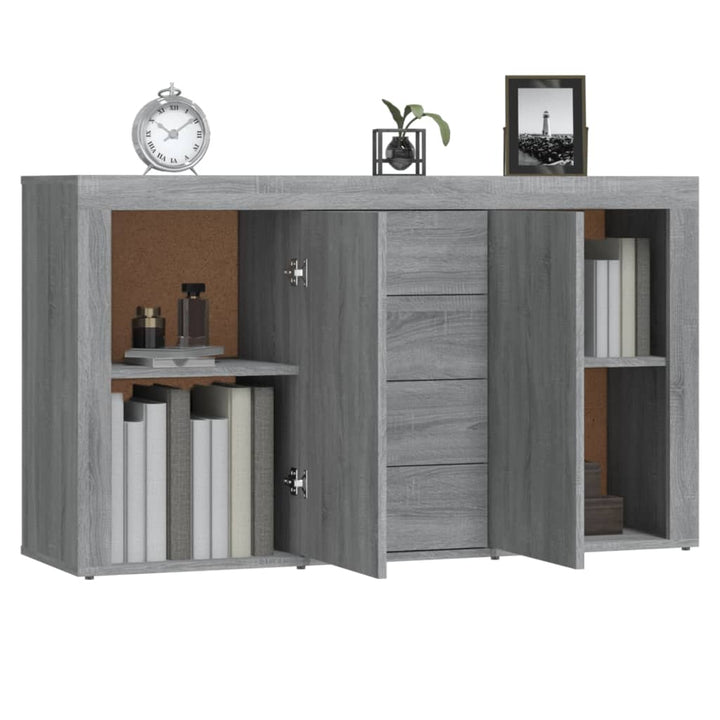 skænk 120x36x69 cm konstrueret træ grå sonoma-eg