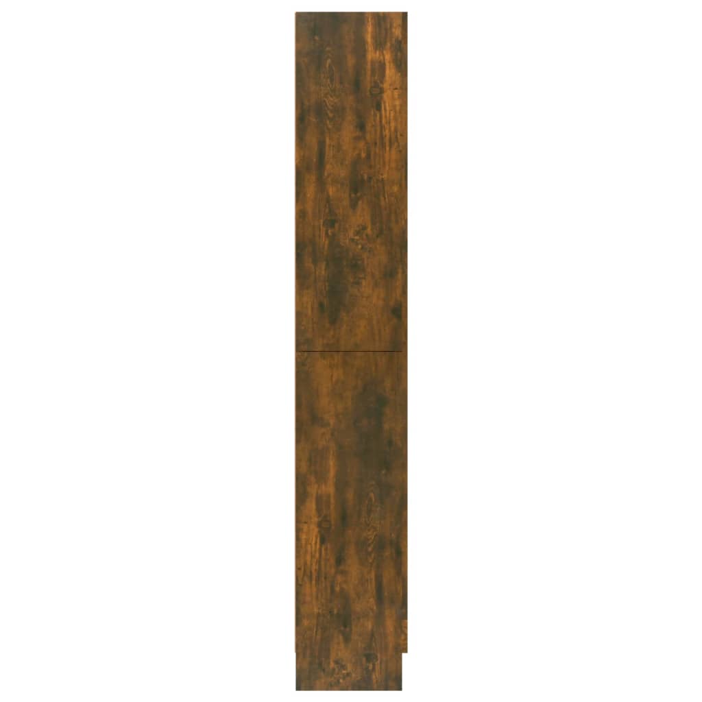 vitrineskab 82,5x30,5x185 cm konstrueret træ røget egetræ
