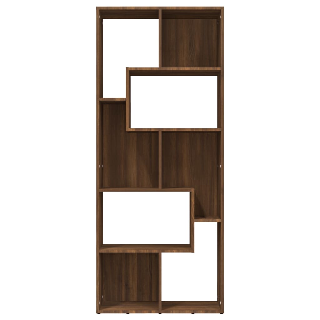 bogreol 67x24x161 cm konstrueret træ brun egetræsfarve