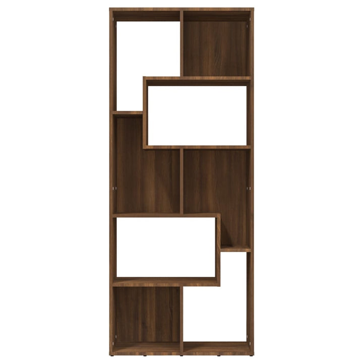 bogreol 67x24x161 cm konstrueret træ brun egetræsfarve