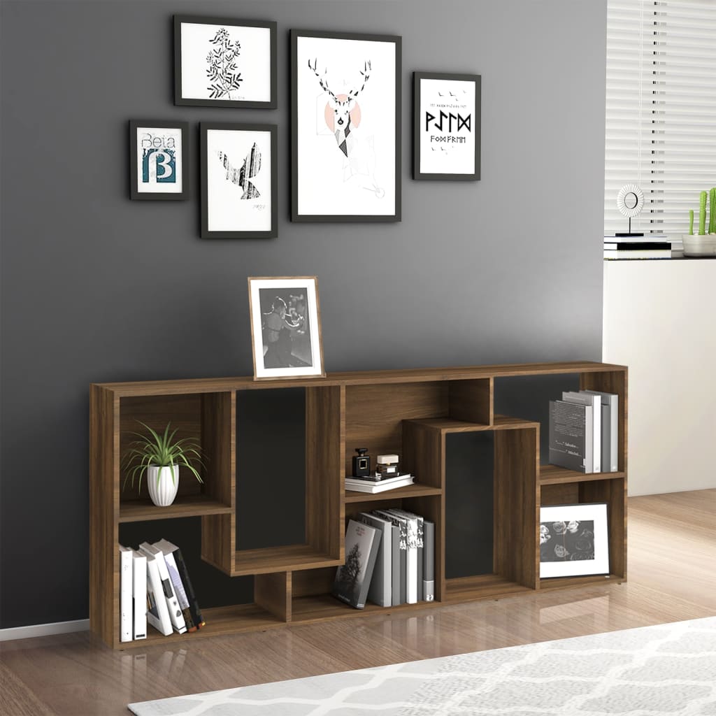 bogreol 67x24x161 cm konstrueret træ brun egetræsfarve