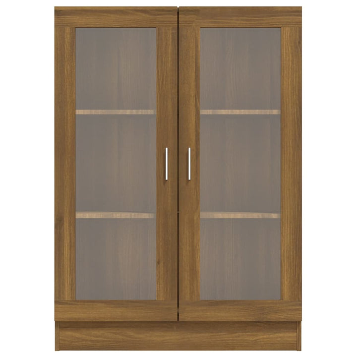 vitrineskab 82,5x30,5x115 cm konstrueret træ brun egetræsfarve