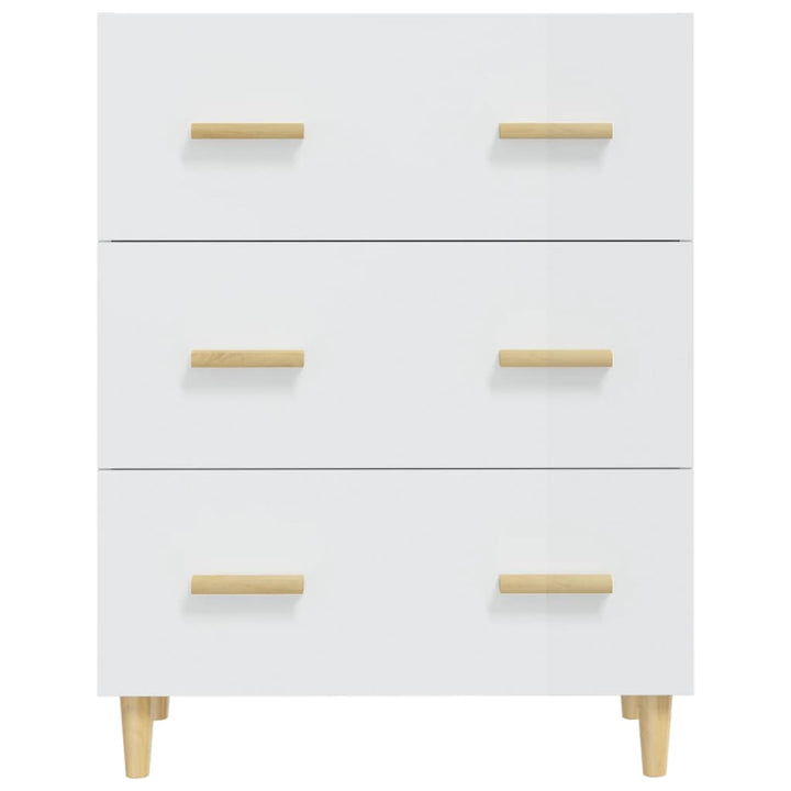 skænk 70x34x90 cm konstrueret træ hvid højglans