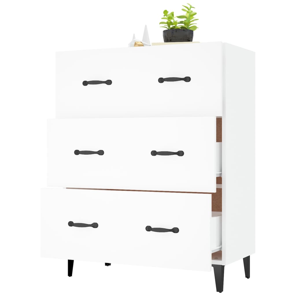 skænk 69,5x34x90 cm konstrueret træ hvid