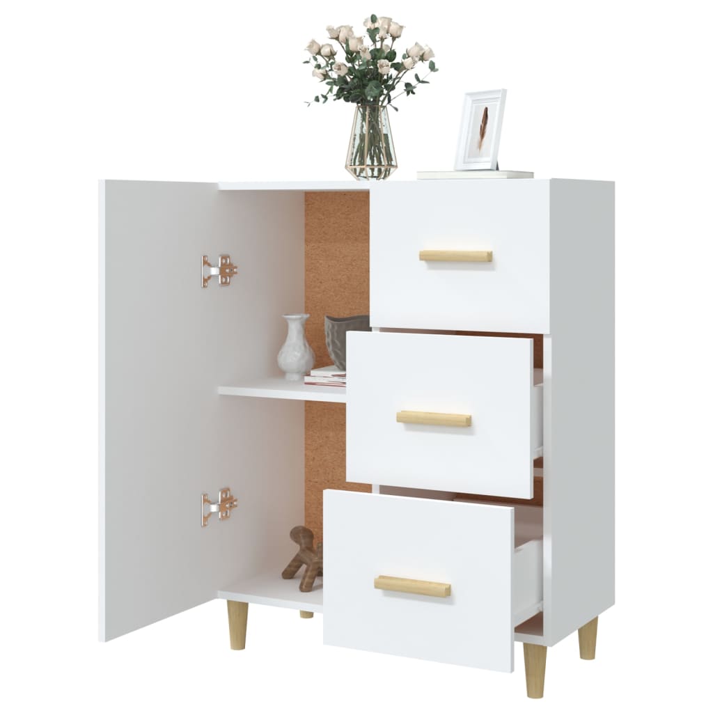 skænk 69,5x34x90 cm konstrueret træ hvid