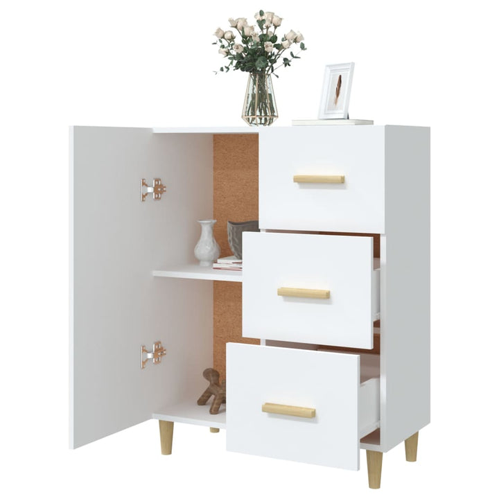 skænk 69,5x34x90 cm konstrueret træ hvid