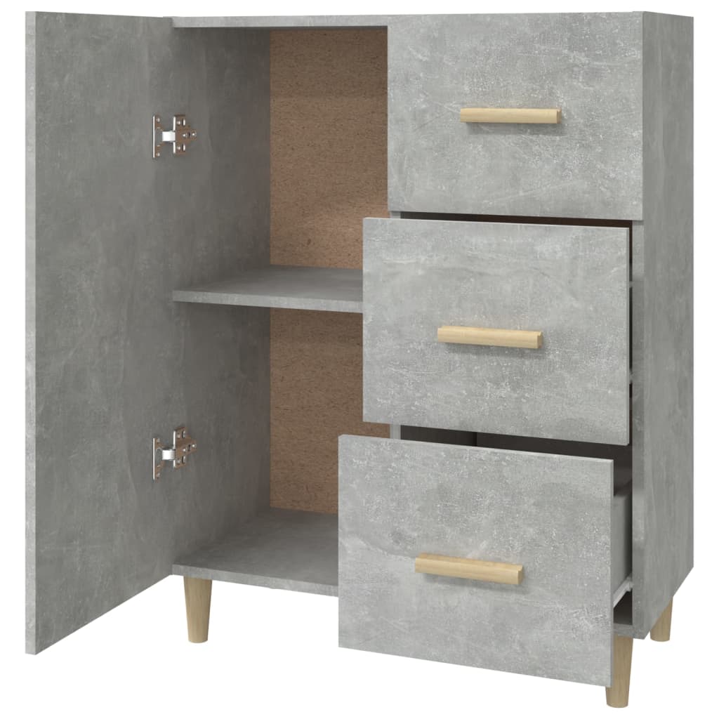 skænk 69,5x34x90 cm konstrueret træ betongrå