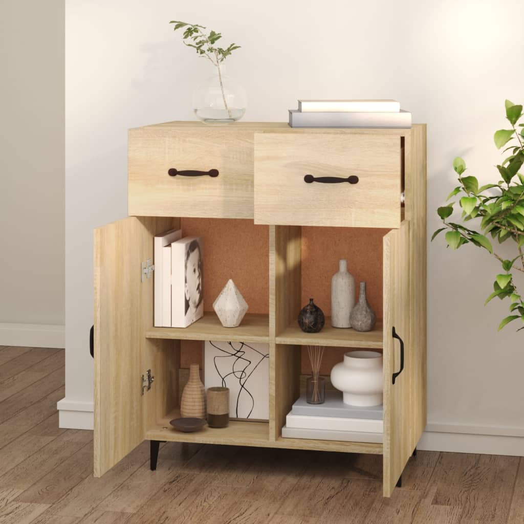 skænk 69,5x34x90 cm konstrueret træ sonoma-eg