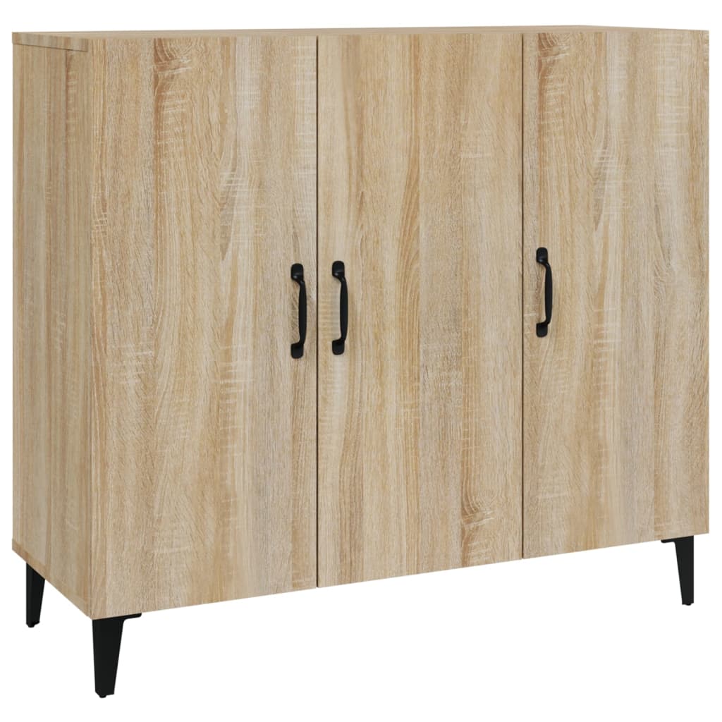 skab 90x34x80 cm konstrueret træ røget egetræsfarve