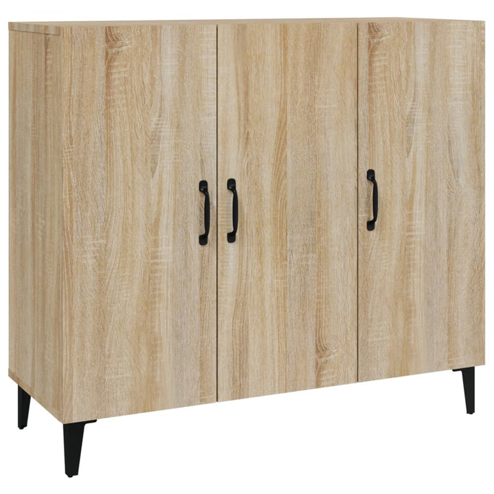 skab 90x34x80 cm konstrueret træ røget egetræsfarve