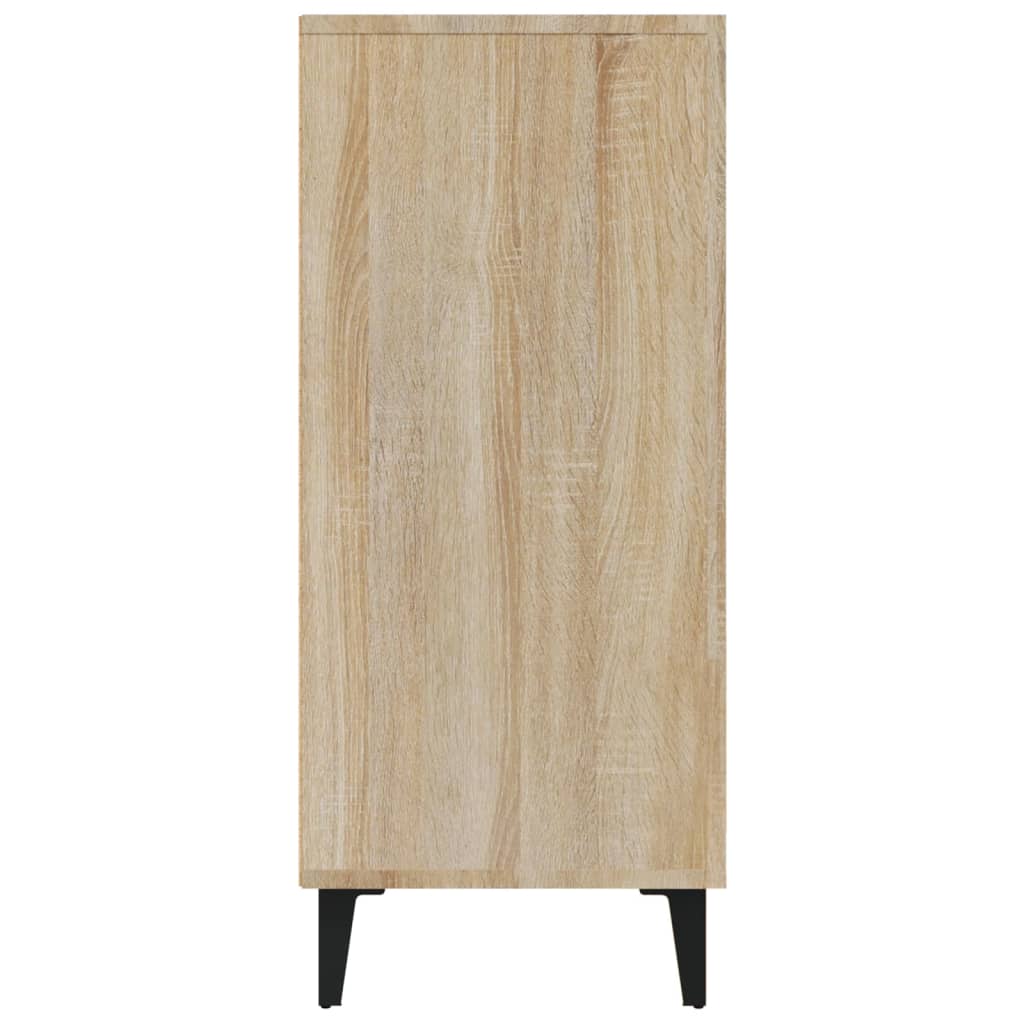 skab 90x34x80 cm konstrueret træ røget egetræsfarve
