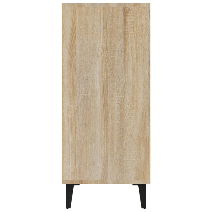 skab 90x34x80 cm konstrueret træ røget egetræsfarve