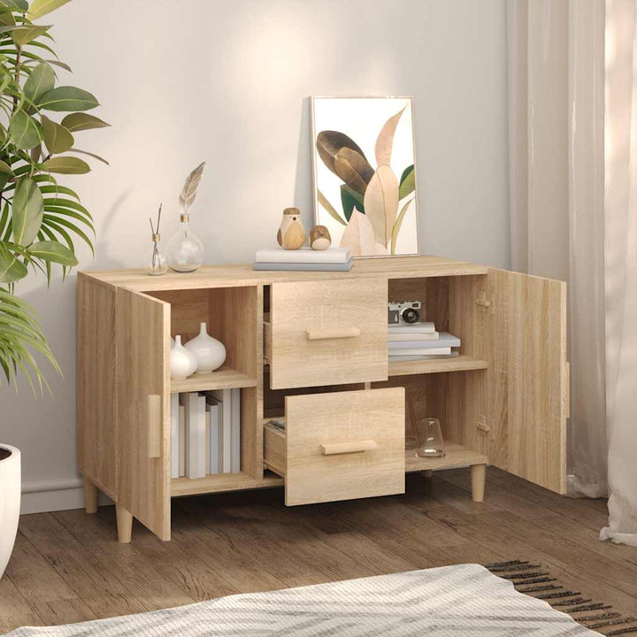 skænk 100x36x60 cm konstrueret træ sonoma-eg