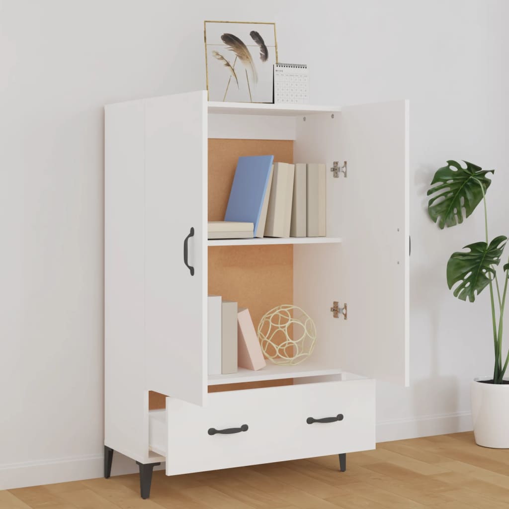 skab 70x31x115 cm konstrueret træ hvid