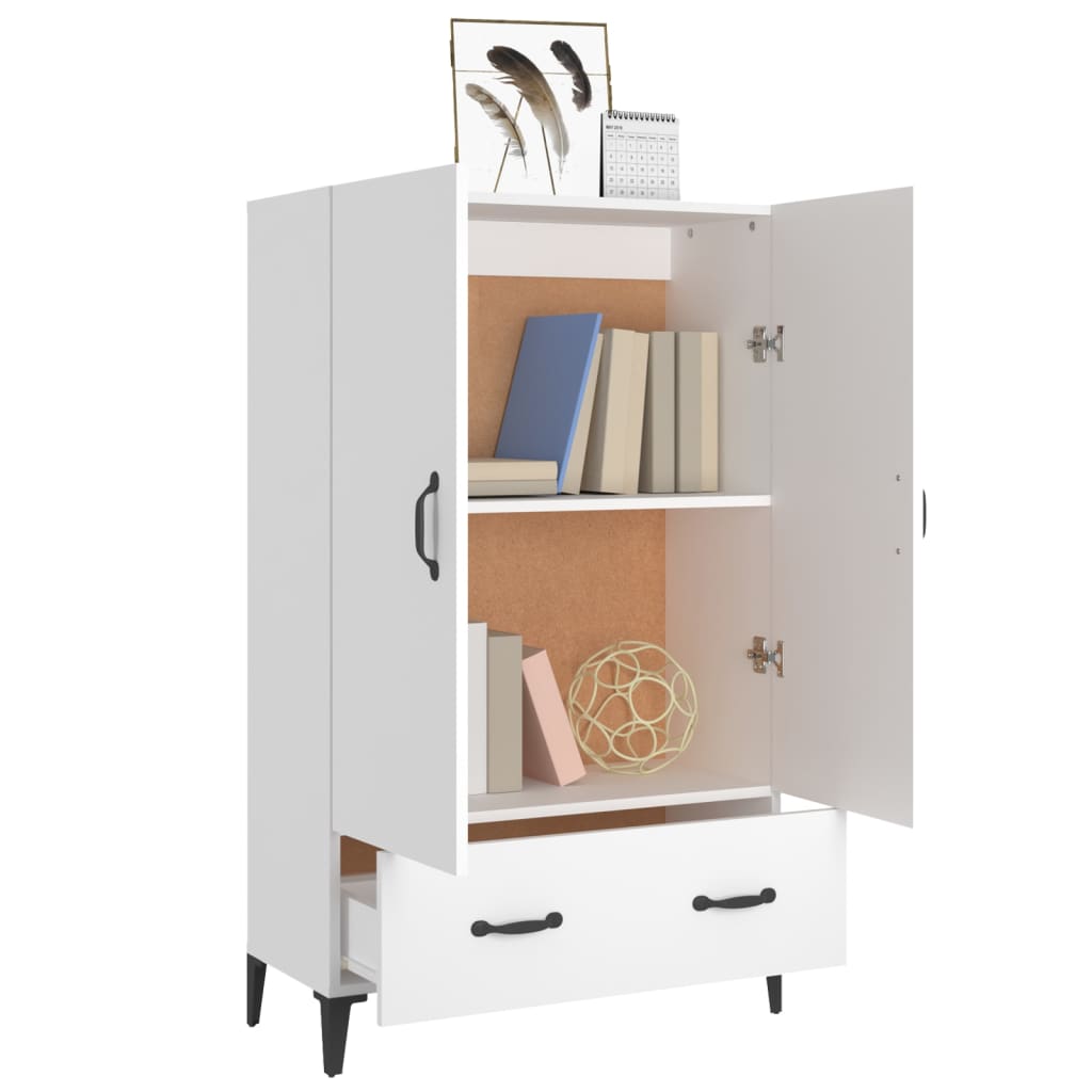 skab 70x31x115 cm konstrueret træ hvid