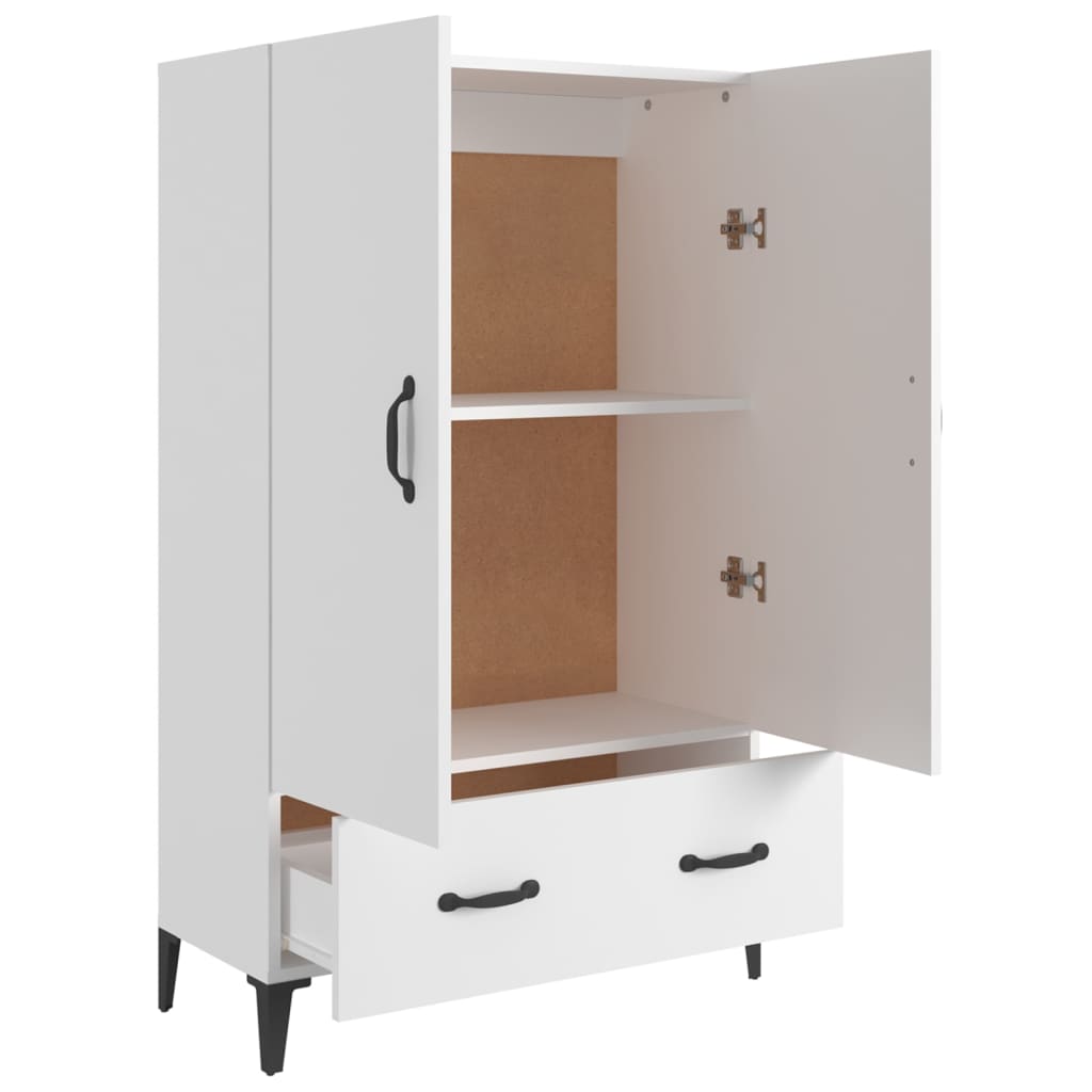 skab 70x31x115 cm konstrueret træ hvid