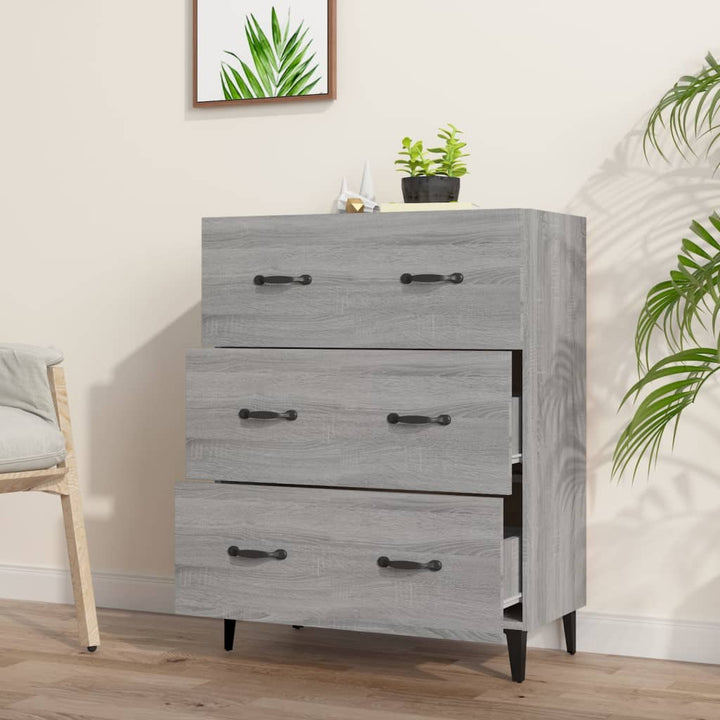 skænk 69,5x34x90 cm konstrueret træ grå sonoma-eg