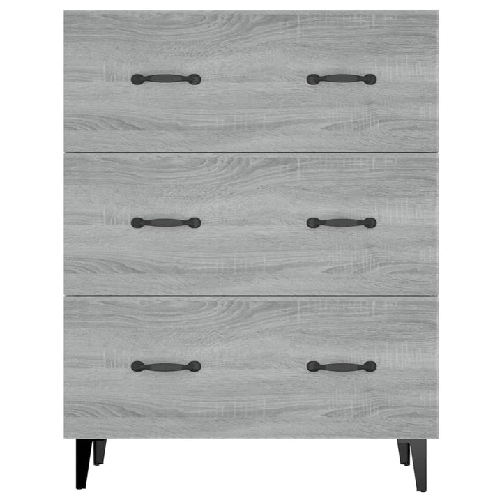 skænk 69,5x34x90 cm konstrueret træ grå sonoma-eg