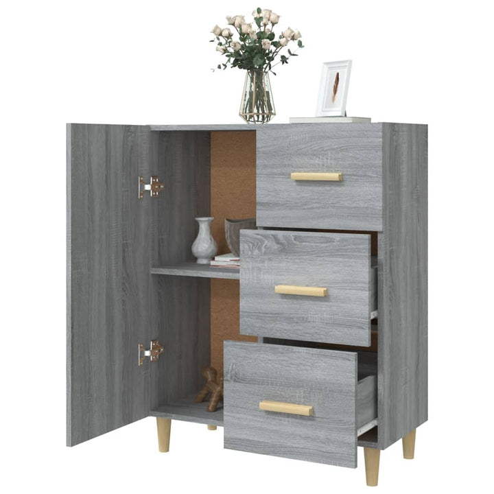 skænk 69,5x34x90 cm konstrueret træ grå sonoma-eg