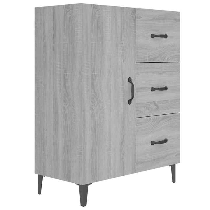 skænk 69,5x34x90 cm konstrueret træ grå sonoma-eg