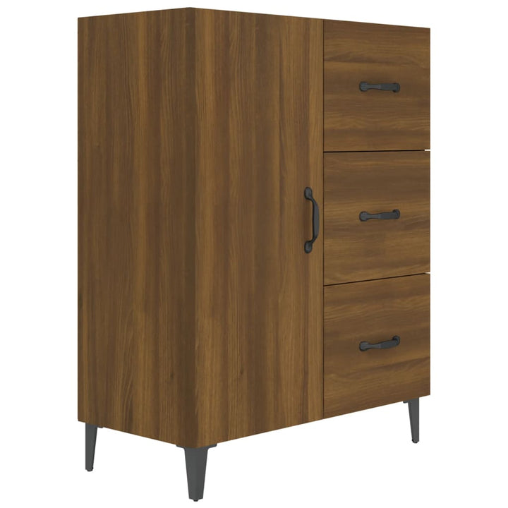 skænk 69,5x34x90 cm konstrueret træ brun egetræsfarve