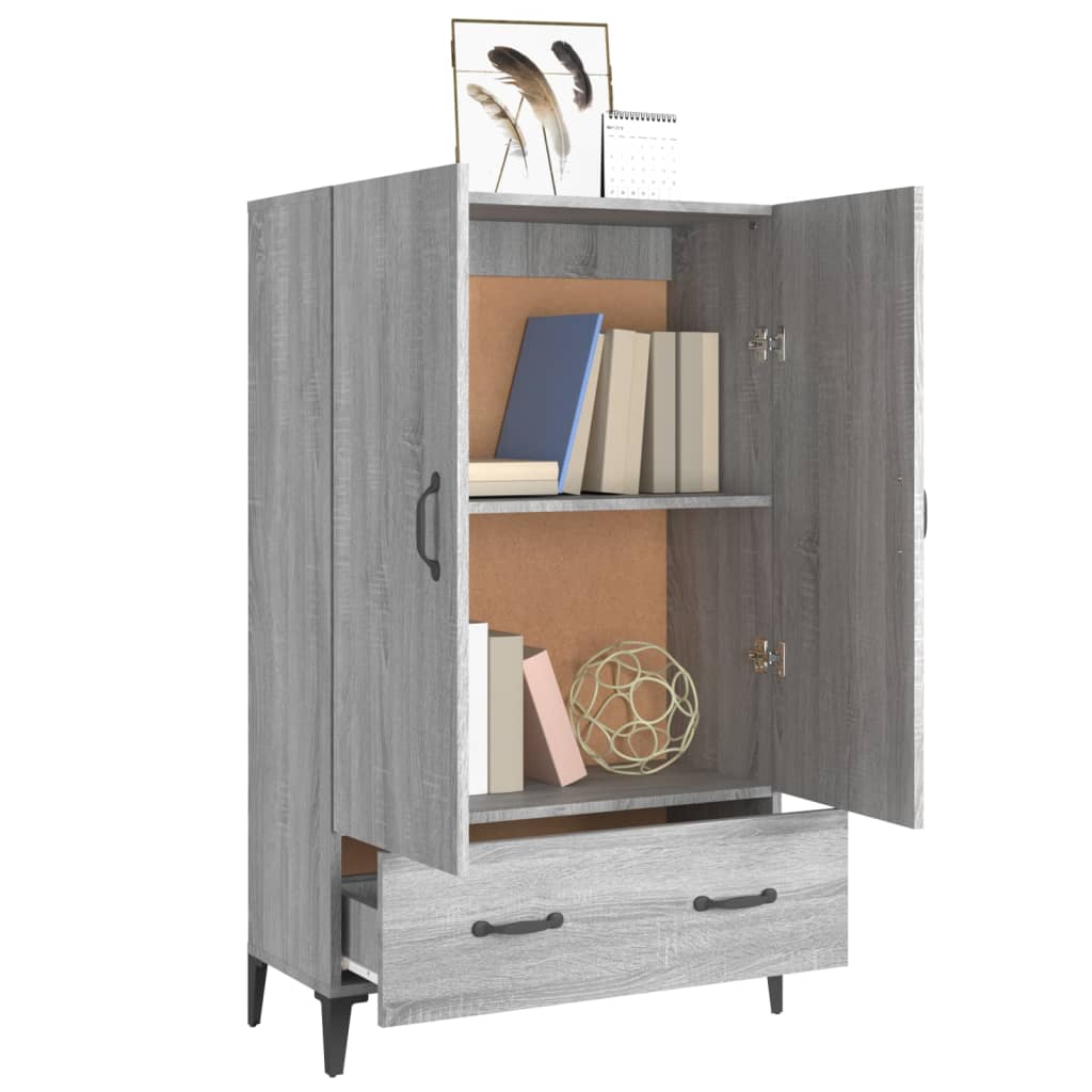 skab 70x31x115 cm konstrueret træ grå sonoma-eg