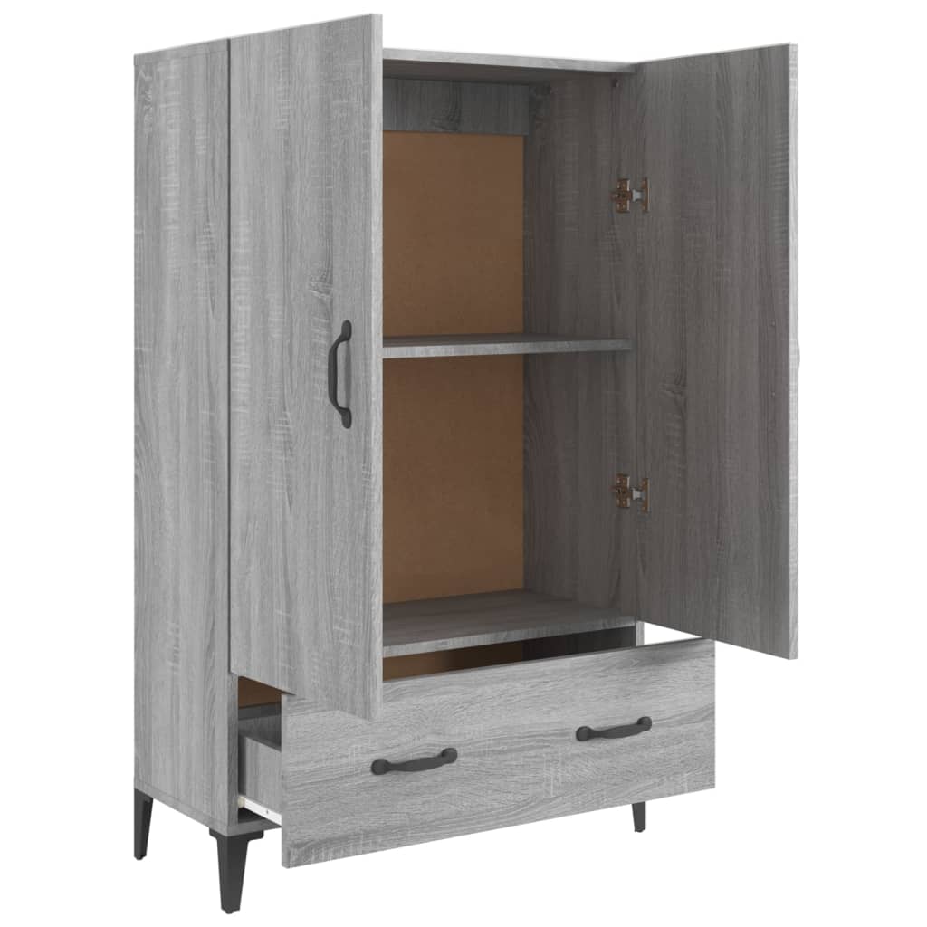 skab 70x31x115 cm konstrueret træ grå sonoma-eg