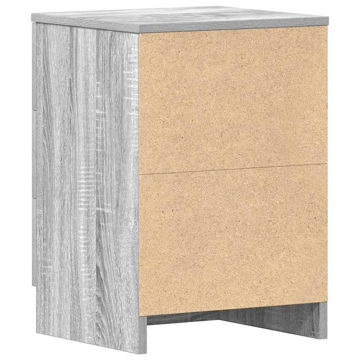 sengeborde 2 stk. 38x35x56 cm konstrueret træ grå sonoma-eg