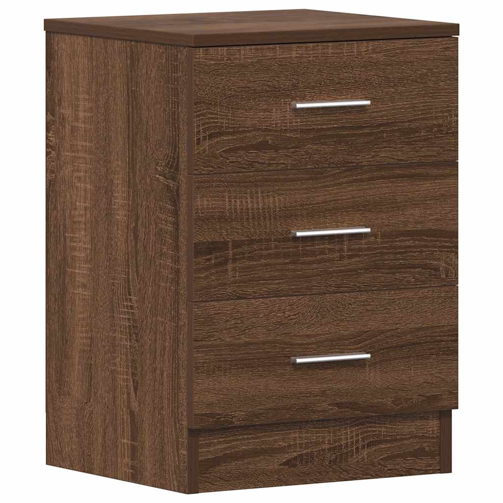 sengeborde 2 stk. 38x35x56 cm konstrueret træ brun egetræsfarve