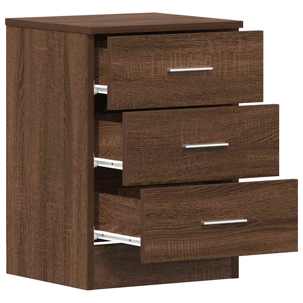 sengeborde 2 stk. 38x35x56 cm konstrueret træ brun egetræsfarve