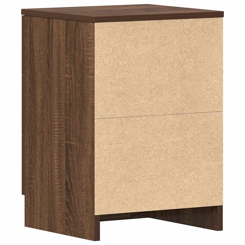 sengeborde 2 stk. 38x35x56 cm konstrueret træ brun egetræsfarve