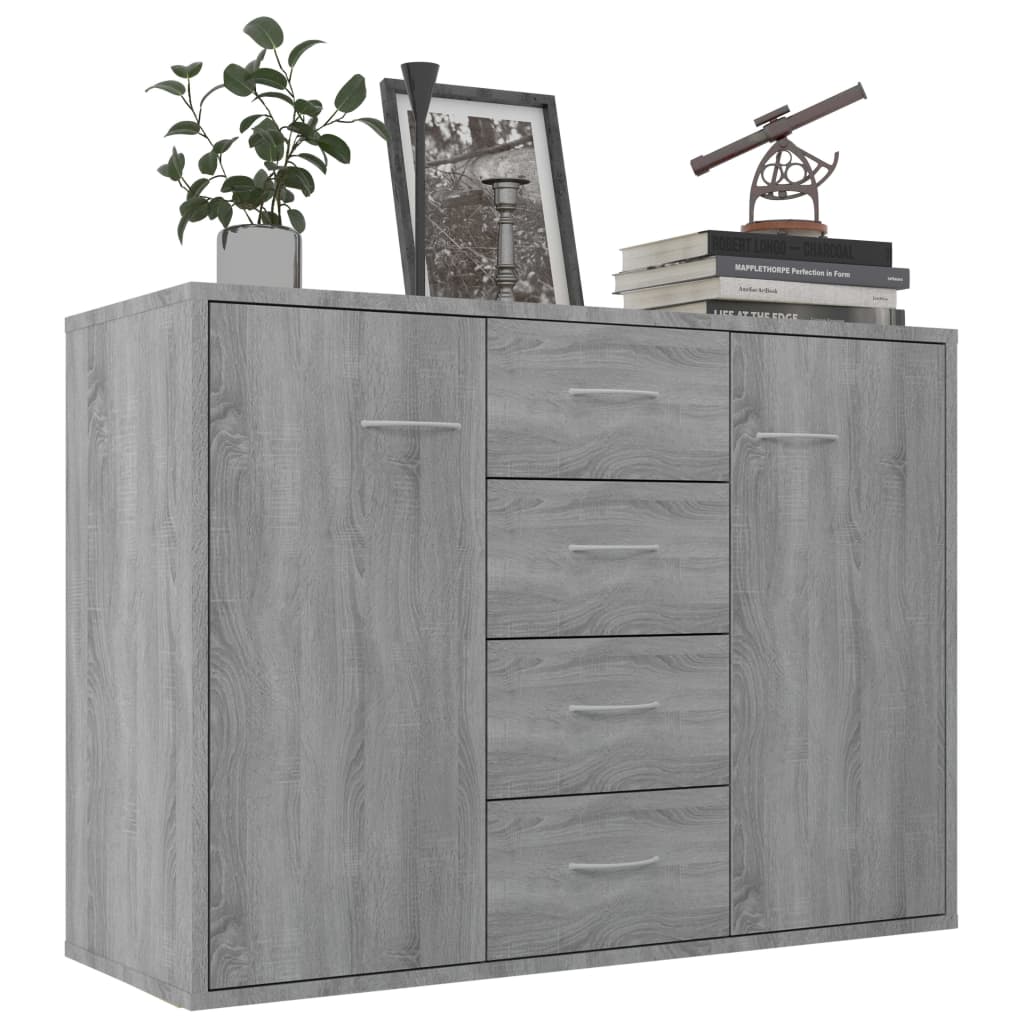 skænk 88x30x65 cm konstrueret træ grå sonoma-eg