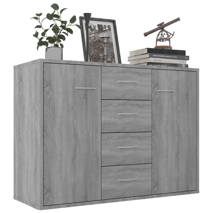 skænk 88x30x65 cm konstrueret træ grå sonoma-eg