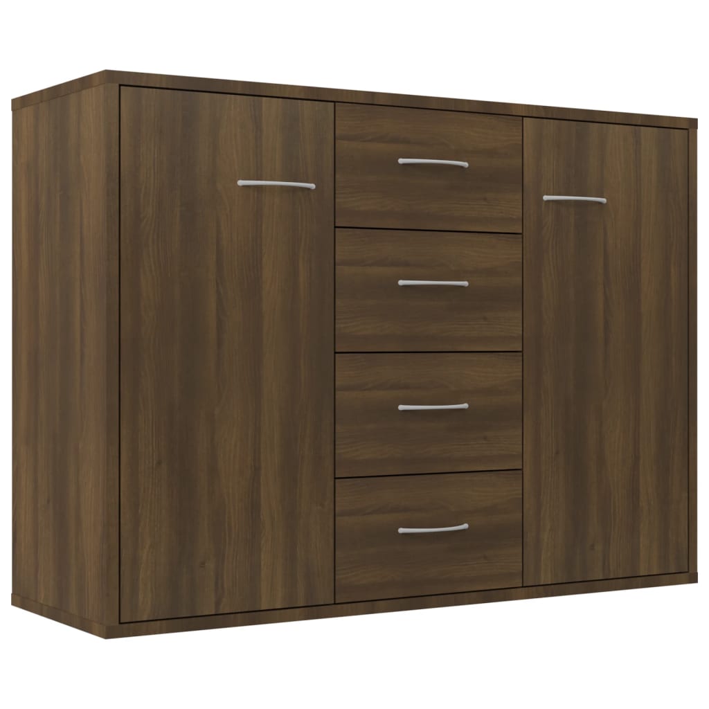 skænk 88x30x65 cm konstrueret træ brun egetræsfarve