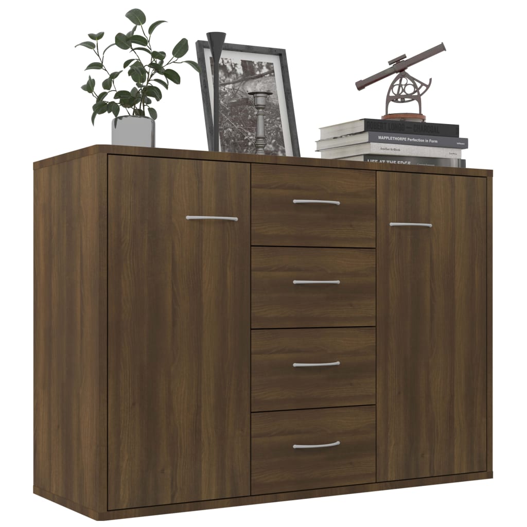 skænk 88x30x65 cm konstrueret træ brun egetræsfarve