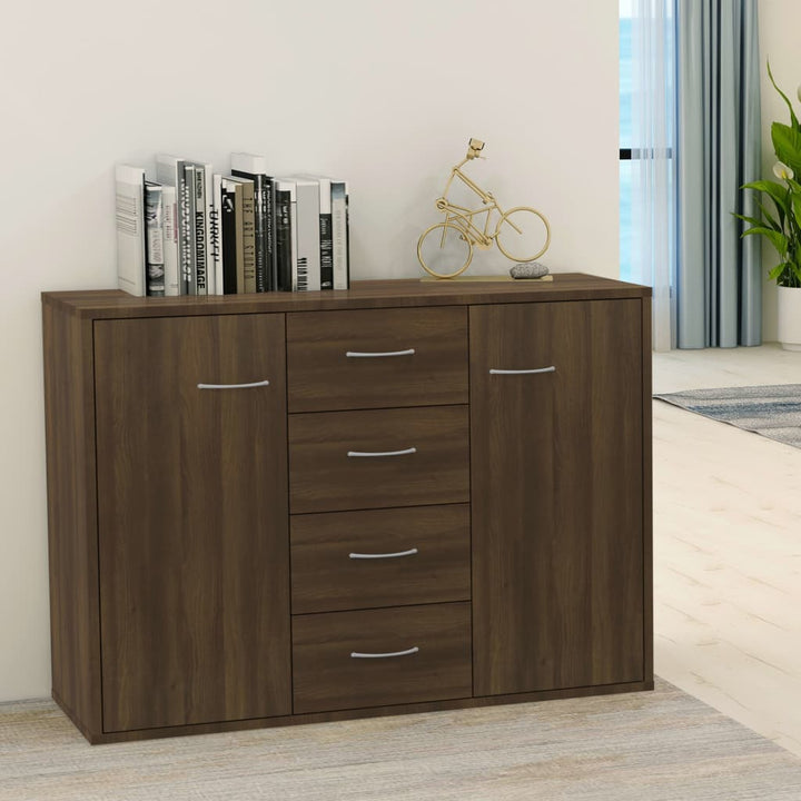 skænk 88x30x65 cm konstrueret træ brun egetræsfarve