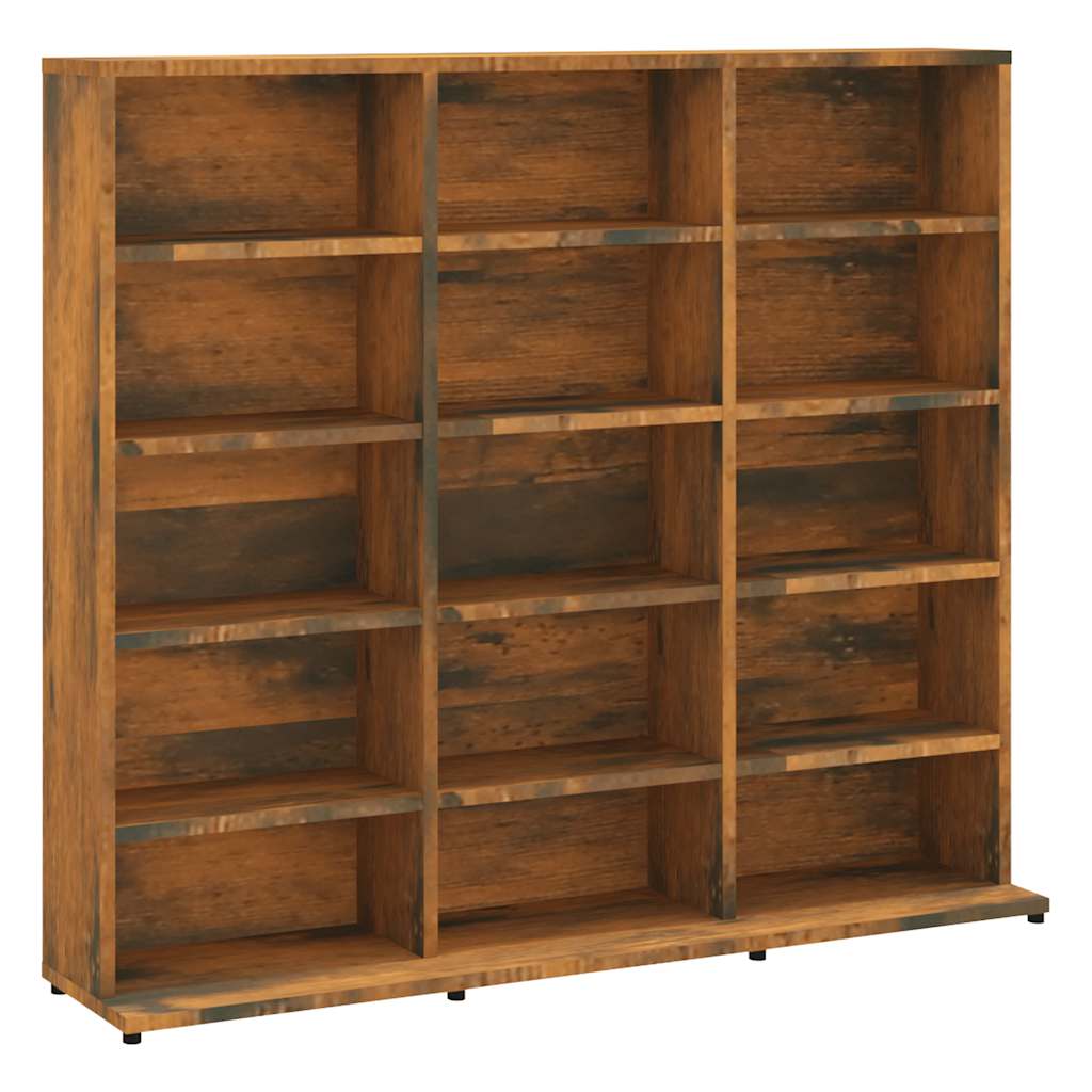 cd-reol 100x23x89,5 cm konstrueret træ røget egetræsfarve