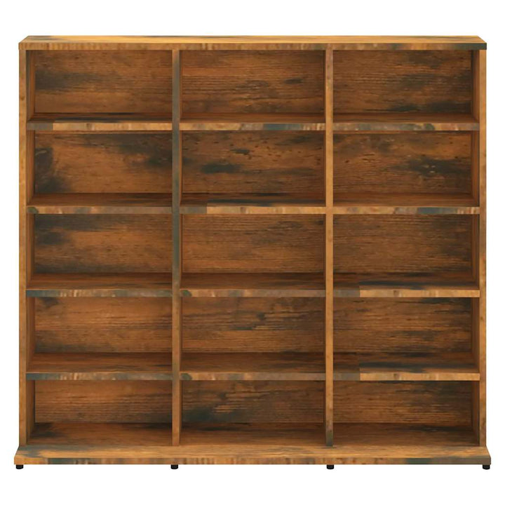 cd-reol 100x23x89,5 cm konstrueret træ røget egetræsfarve