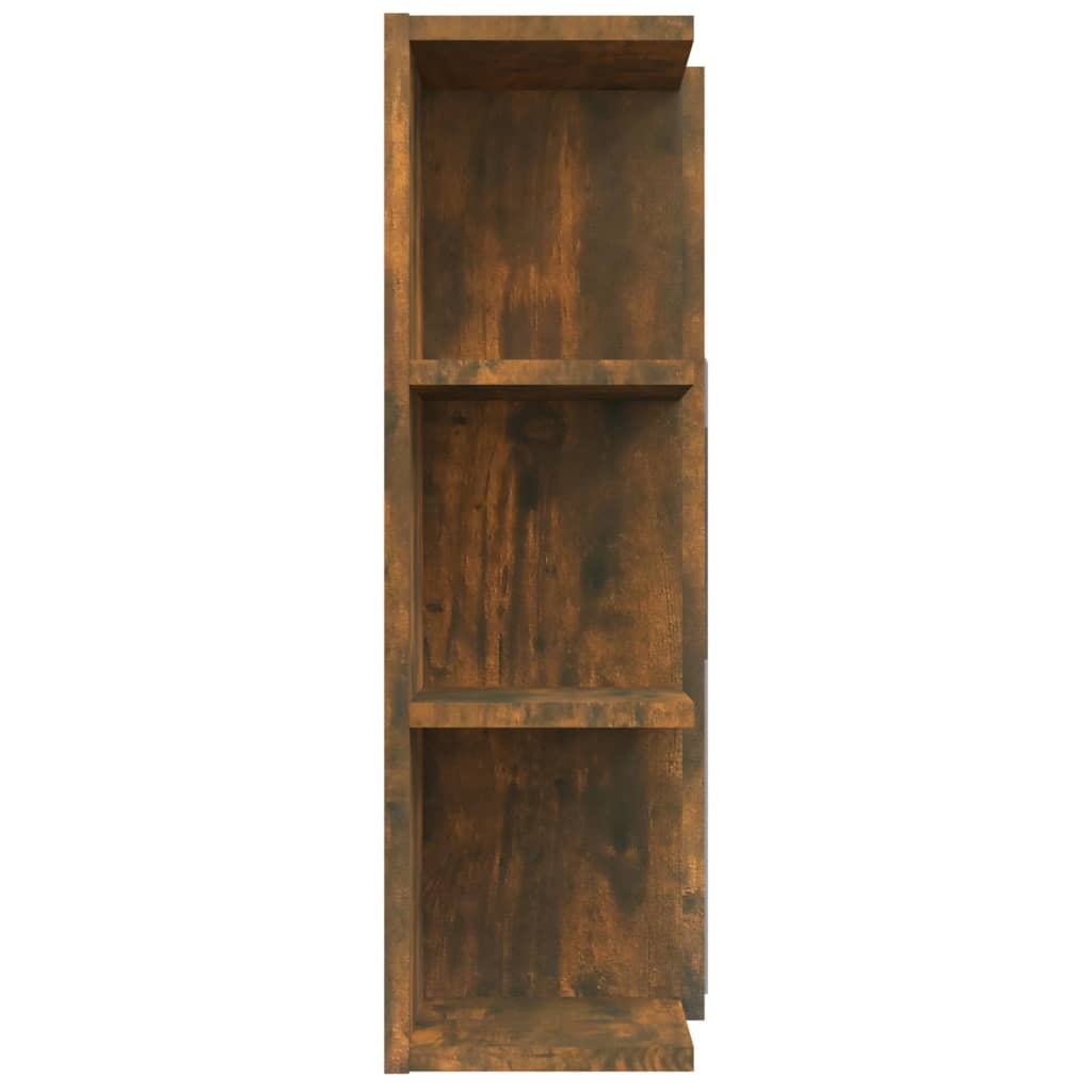 badeværelsesskab + spejl 80x20,5x64 cm konstrueret træ røget eg