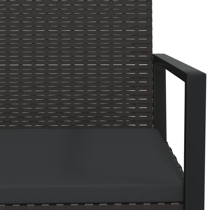 loungesæt til haven 3 dele med hynder polyrattan sort