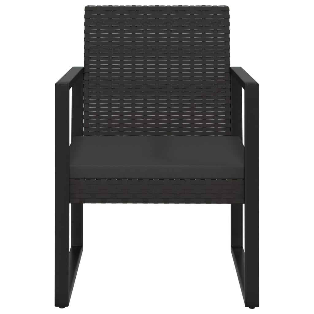 loungesæt til haven 4 dele med hynder polyrattan sort