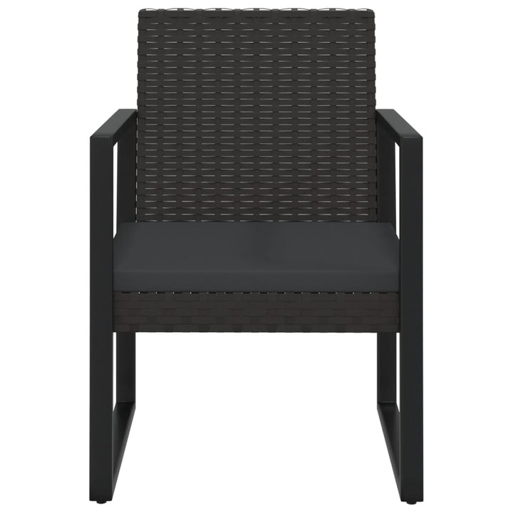 loungesæt til haven 4 dele med hynder polyrattan sort