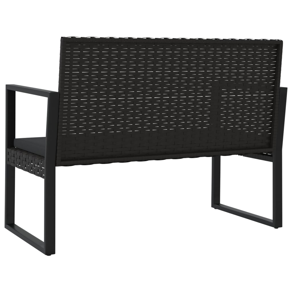 loungesæt til haven 4 dele med hynder polyrattan sort